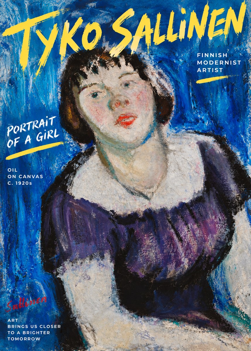 Tyko Sallinen Portrait of a Girl II No4 - Poster