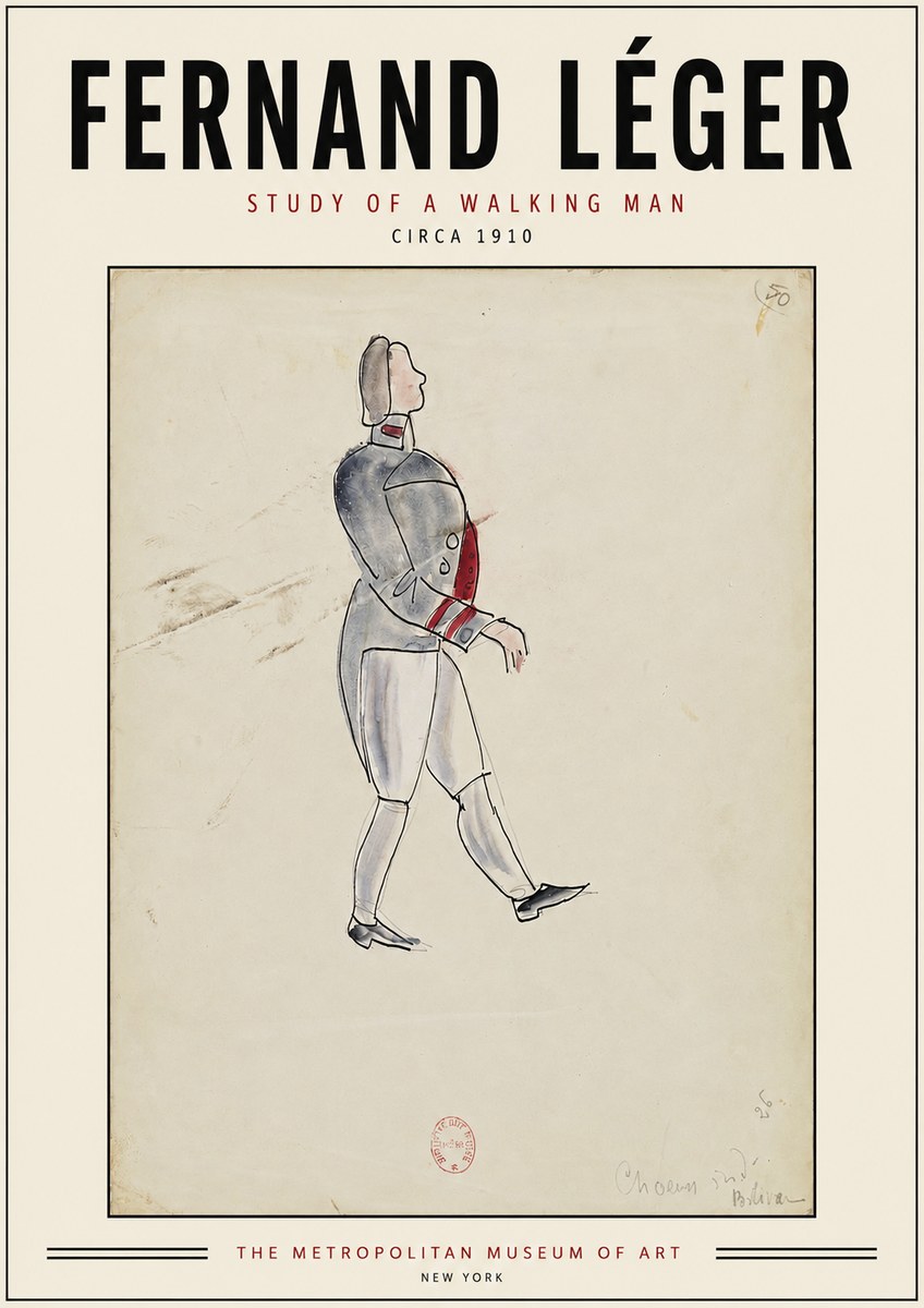 Fernand Léger Study of a Walking Man No3 - Poster