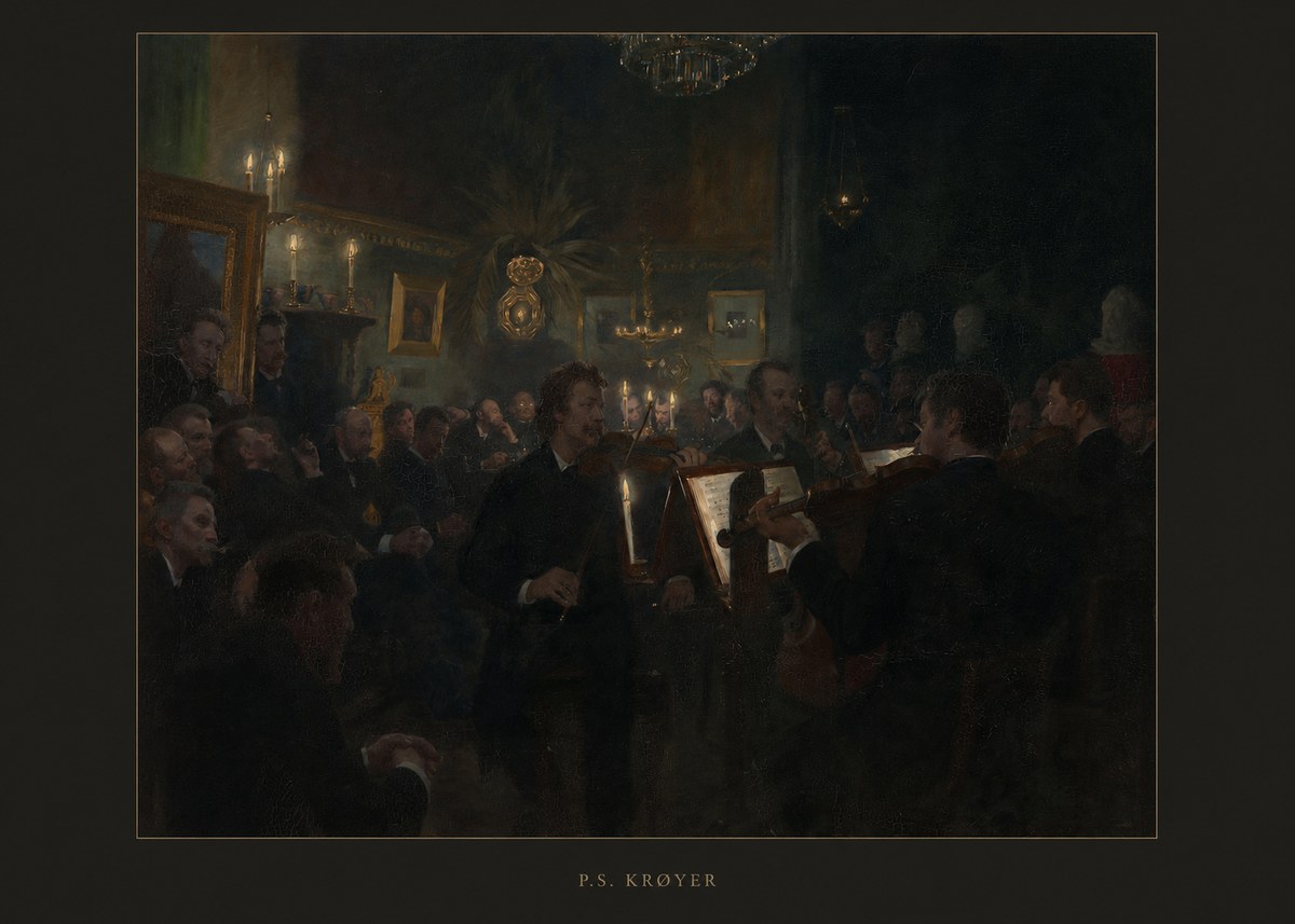 P.S. Krøyer An Evening at Høeberg's Home No6 - Poster