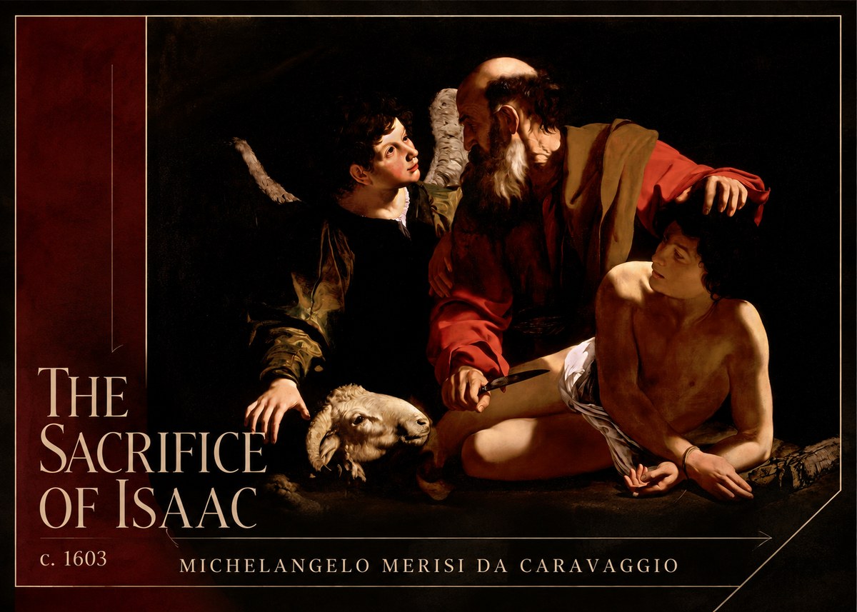 Michelangelo Merisi da Caravaggio The Sacrifice of Isaac III No2 - Poster