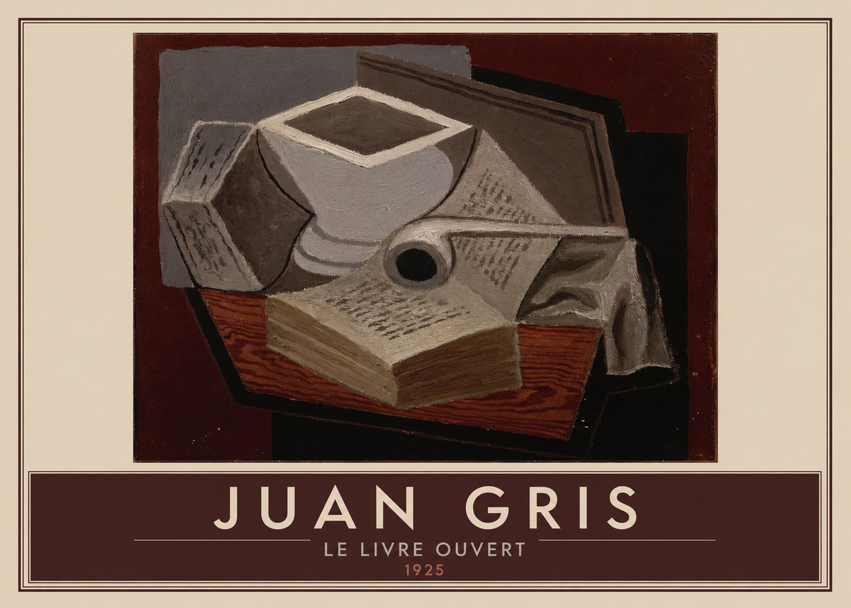 Juan Gris Le Livre Ouvert No5 - Poster