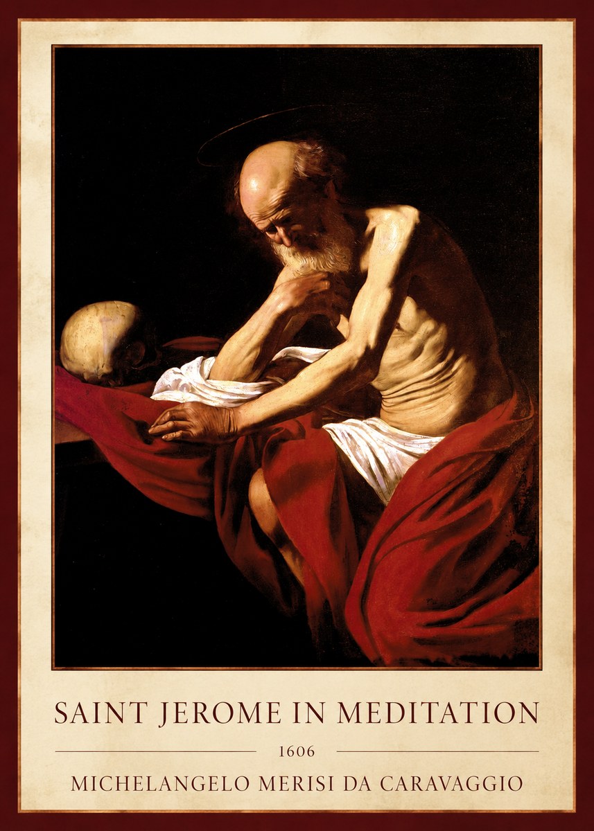 Michelangelo Merisi da Caravaggio Saint Jerome in Meditation I No1 - Poster