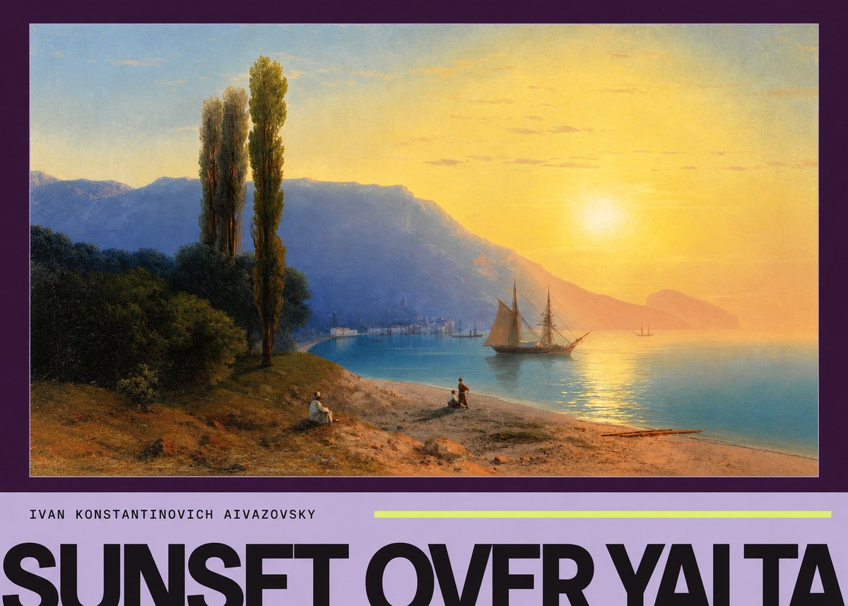 Ivan Konstantinovich Aivazovsky Sunset over Yalta No4 - Poster