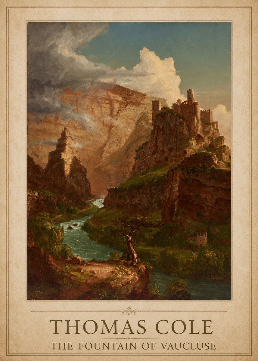 Thomas Cole The Fountain of Vaucluse II No1 - Poster