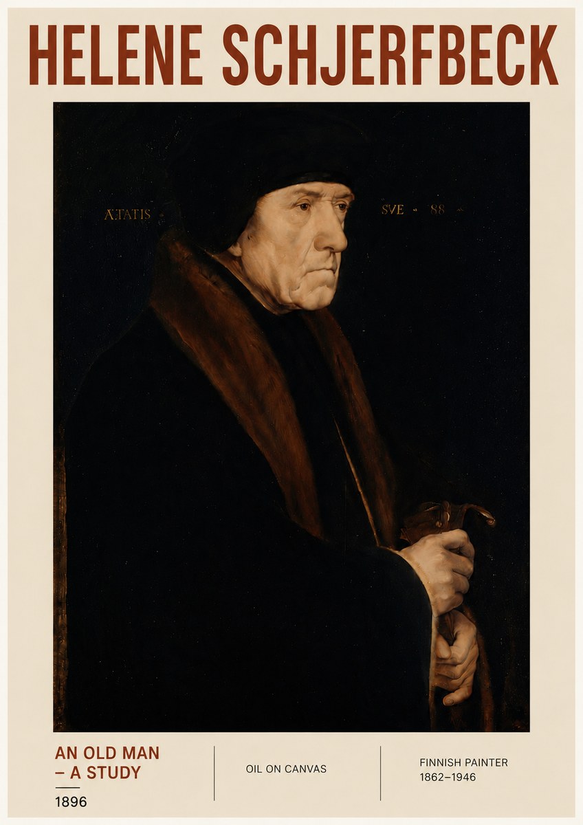 Helene Schjerfbeck An Old Man – a Study No4 - Poster