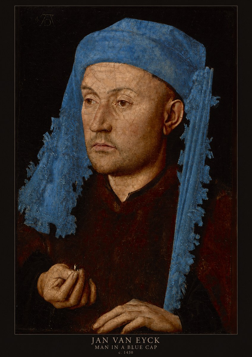 Jan van Eyck Man in a Blue Cap II No4 - Poster
