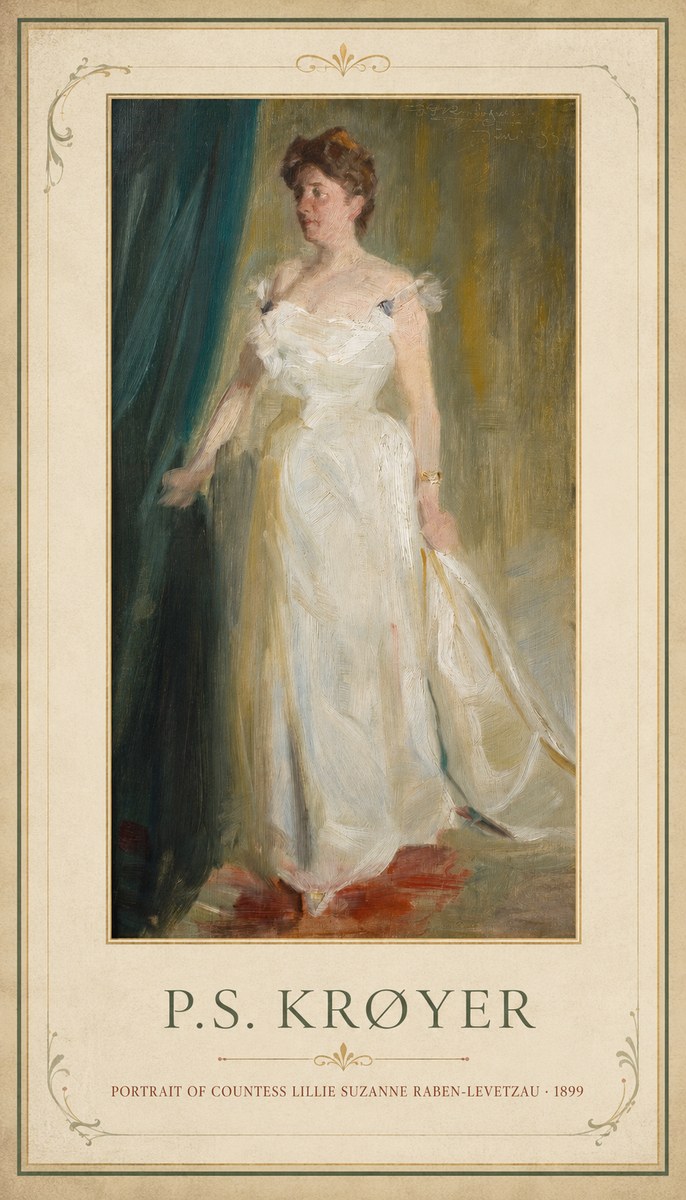 P.S. Krøyer Portrait of Countess Lillie Suzanne Raben-levetzau - 1899 No1 - Poster