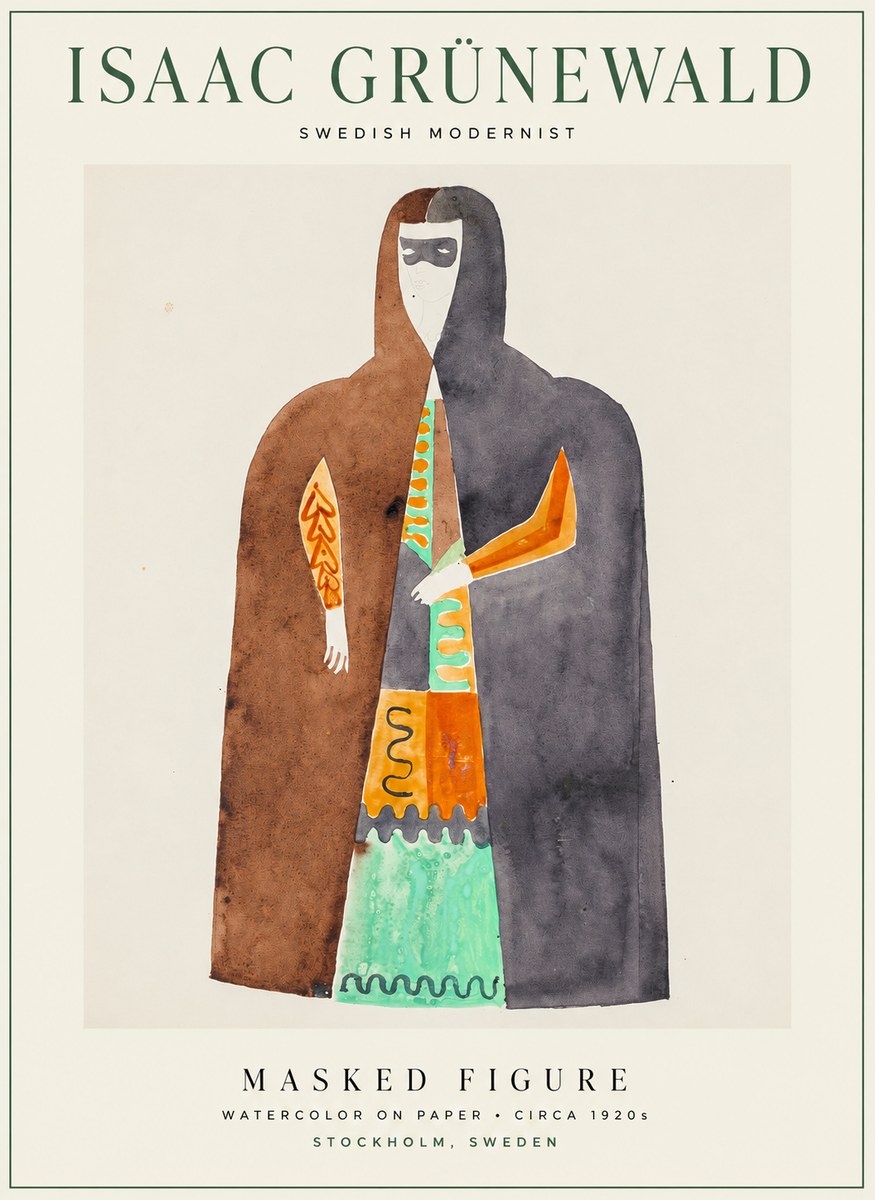 Isaac Grünewald Masked Figure No1 - Poster