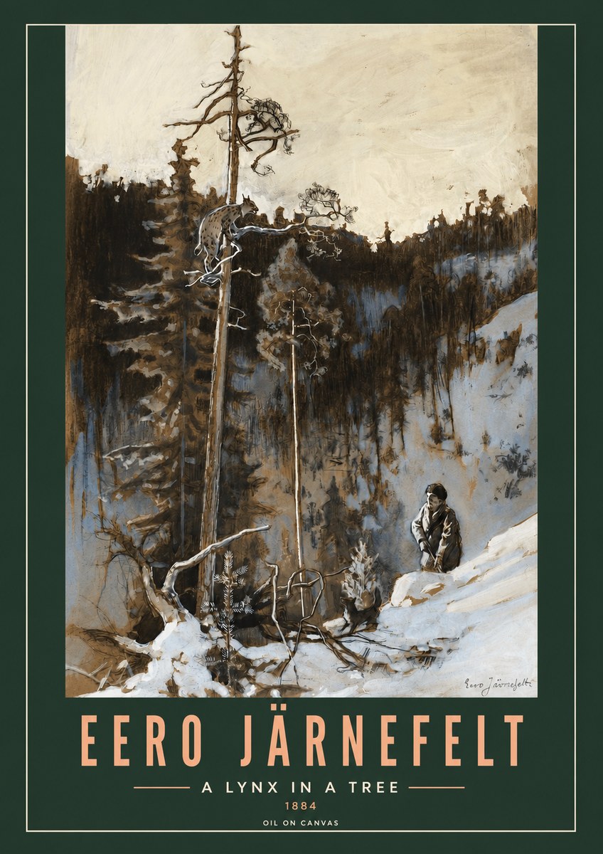 Eero Järnefelt A Lynx in a Tree No2 - Poster