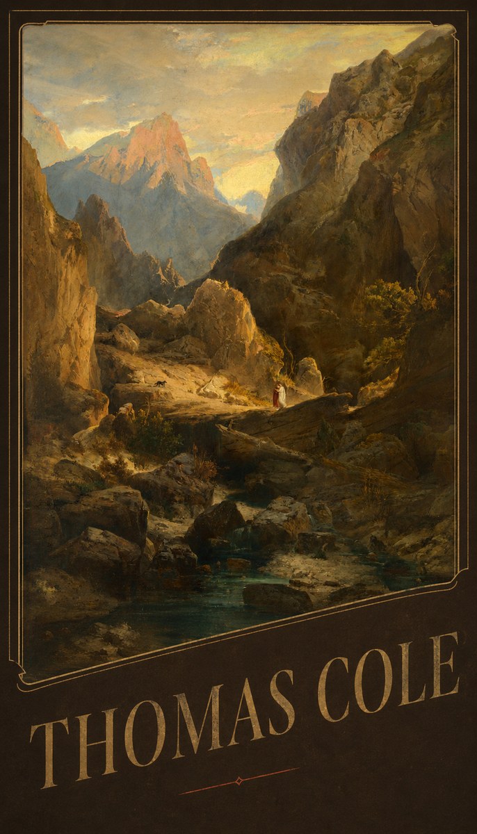 Thomas Cole The Mountain Ford No5 - Poster