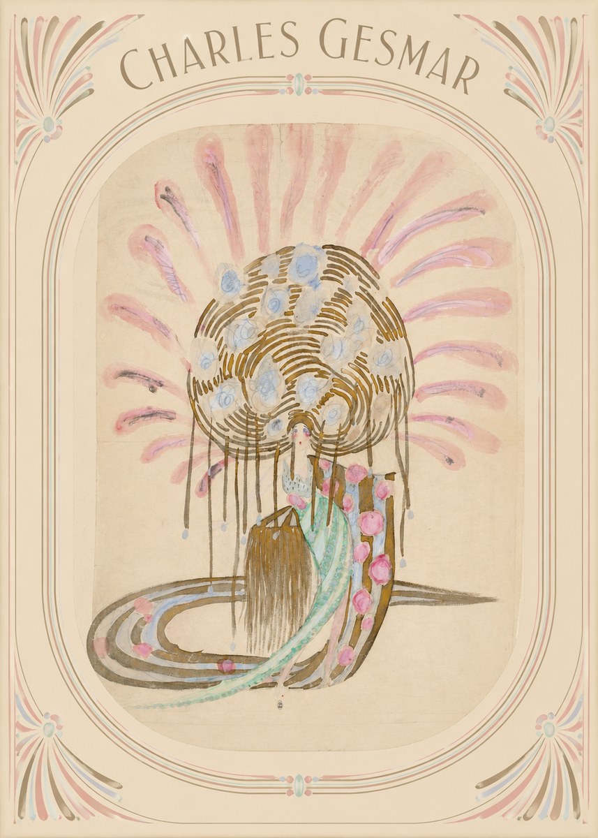 Charles Gesmar Woman with Headdress No3 - Poster