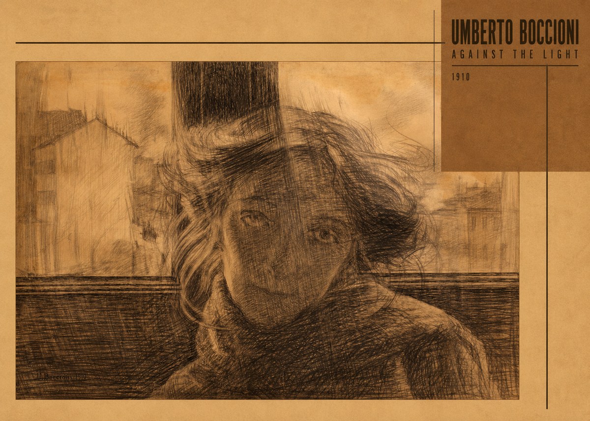 Umberto Boccioni Against the Light No6 - Poster