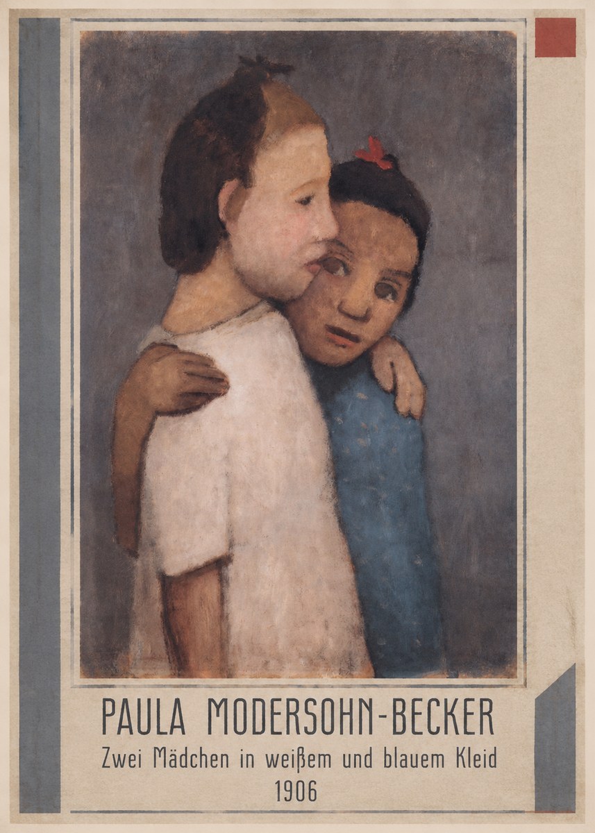 Paula Modersohn-Becker Zwei Mädchen in Weißem Und Blauem Kleid No1 - Poster