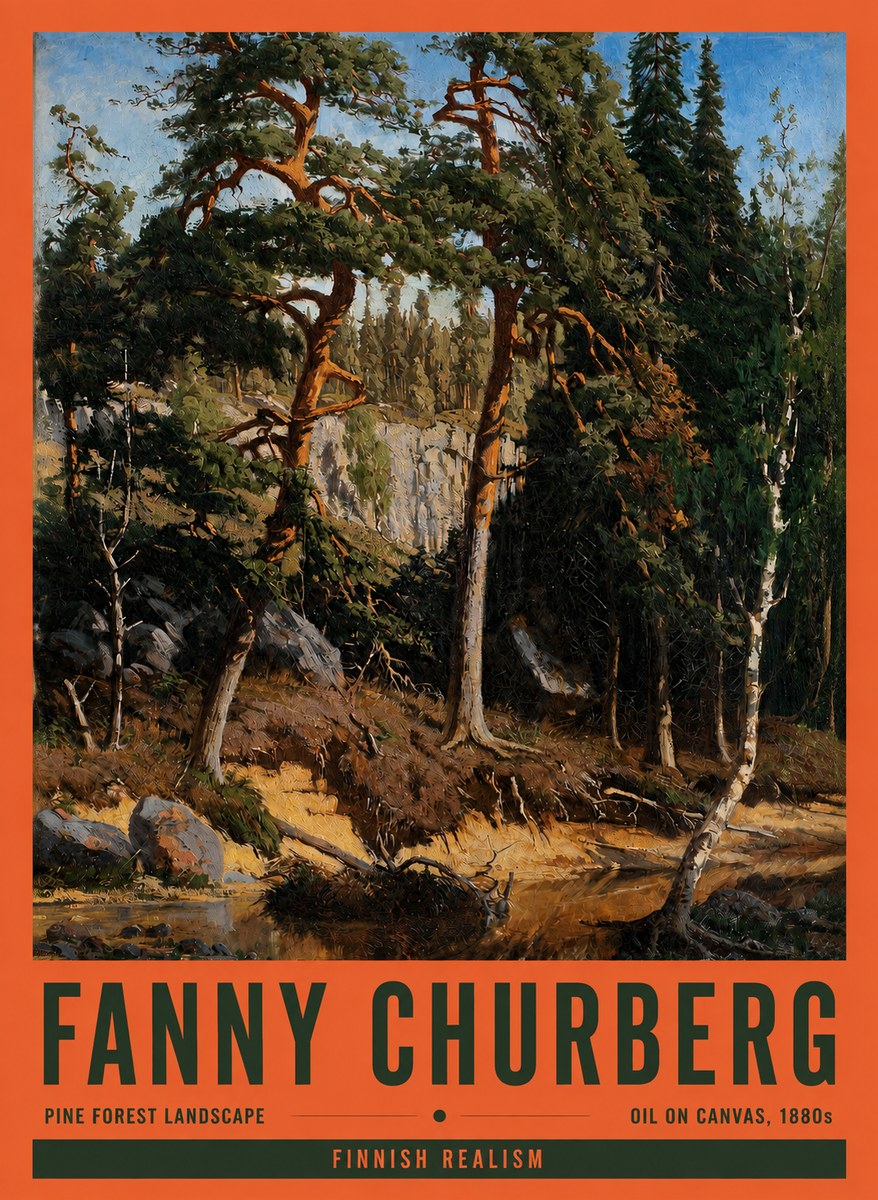 Fanny Churberg Pine Forest Landscape No2 - Poster