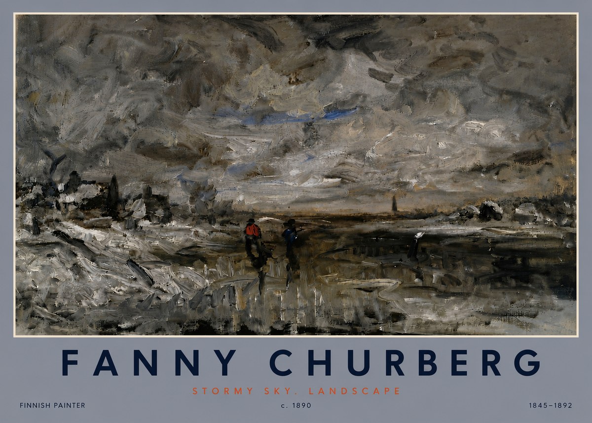 Fanny Churberg Stormy Sky. Landscape No4 - Poster