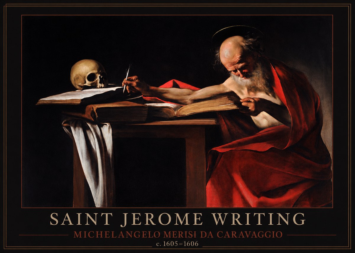 Michelangelo Merisi da Caravaggio Saint Jerome Writing IV No1 - Poster