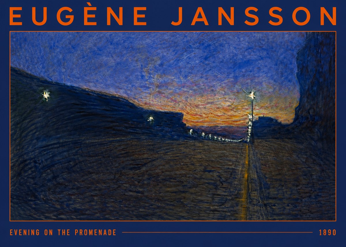 Eugène Jansson Evening on the Promenade No2 - Poster