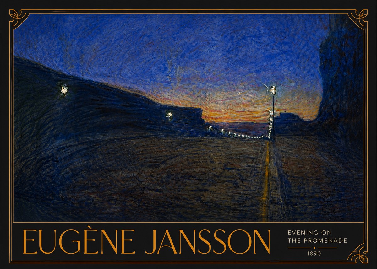 Eugène Jansson Evening on the Promenade No5 - Poster