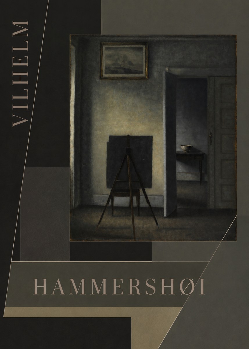 Vilhelm Hammershøi Interior with the Artist's Easel III No5 - Poster