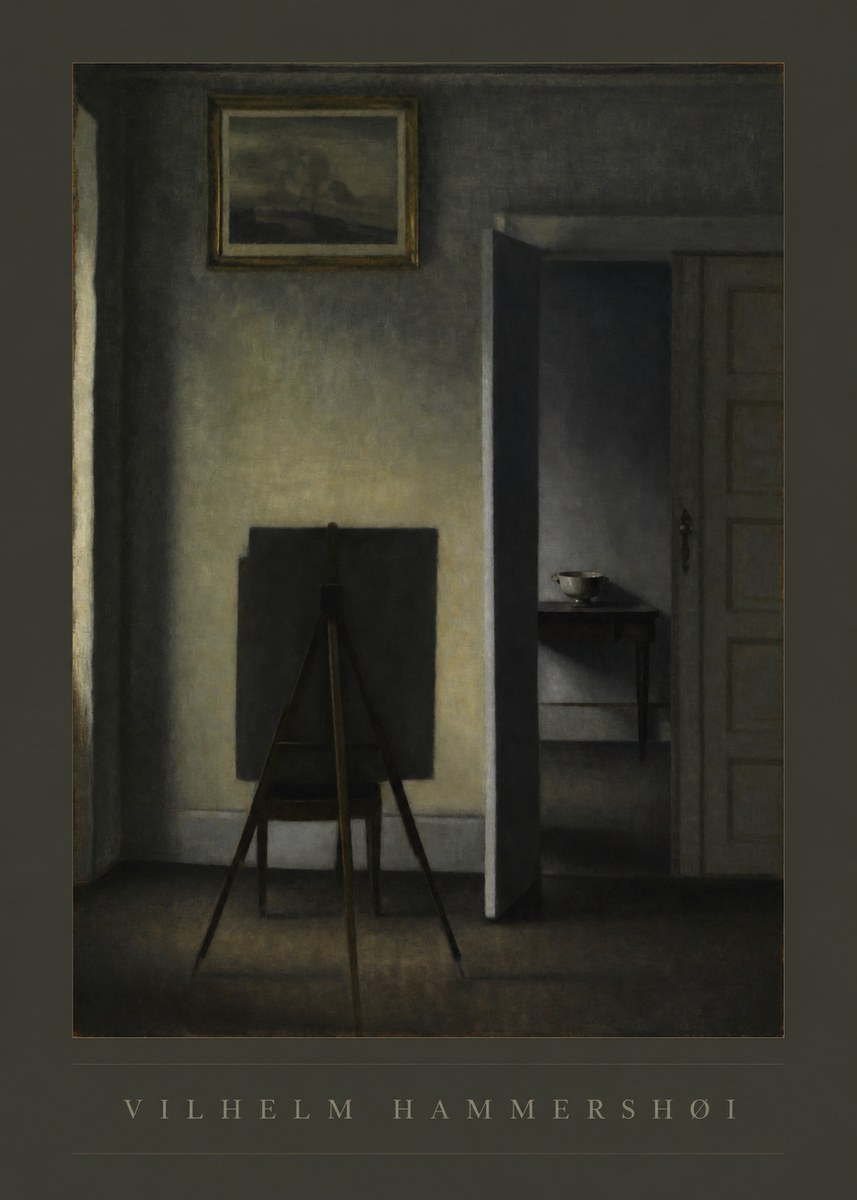 Vilhelm Hammershøi Interior with the Artist's Easel III No6 - Poster