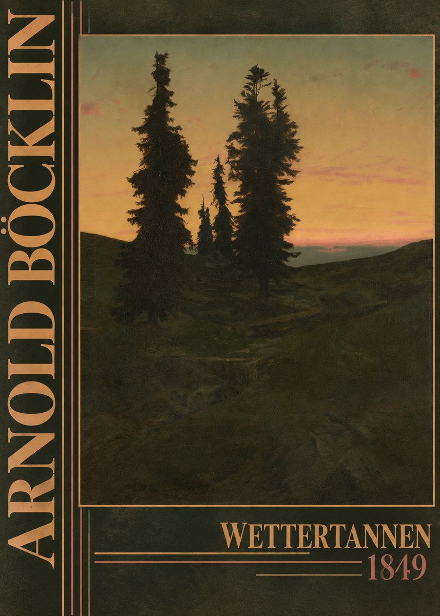 Arnold Böcklin Wettertannen No5 - Poster