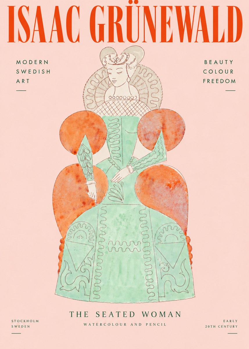 Isaac Grünewald Seated Woman No4 - Poster