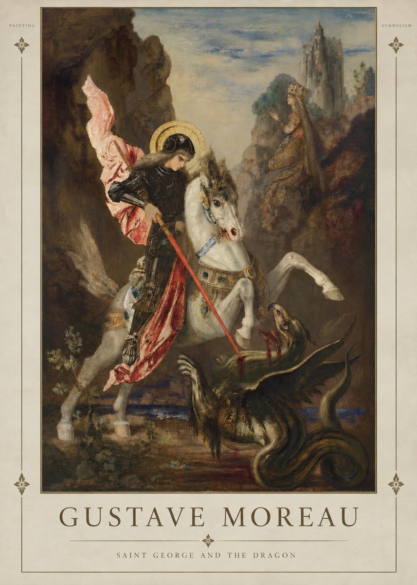 Gustave Moreau Saint George and the Dragon No6 - Poster