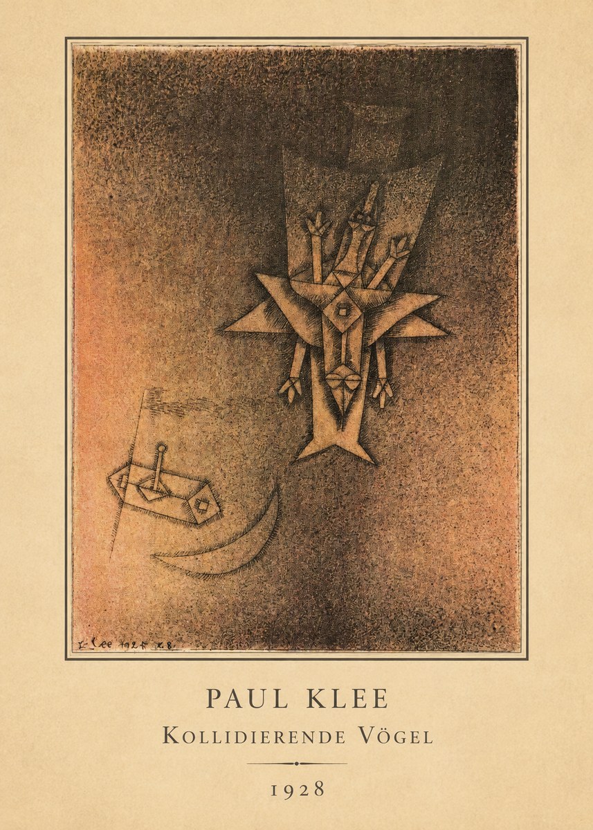 Paul Klee Kollidierende Vögel No3 - Poster