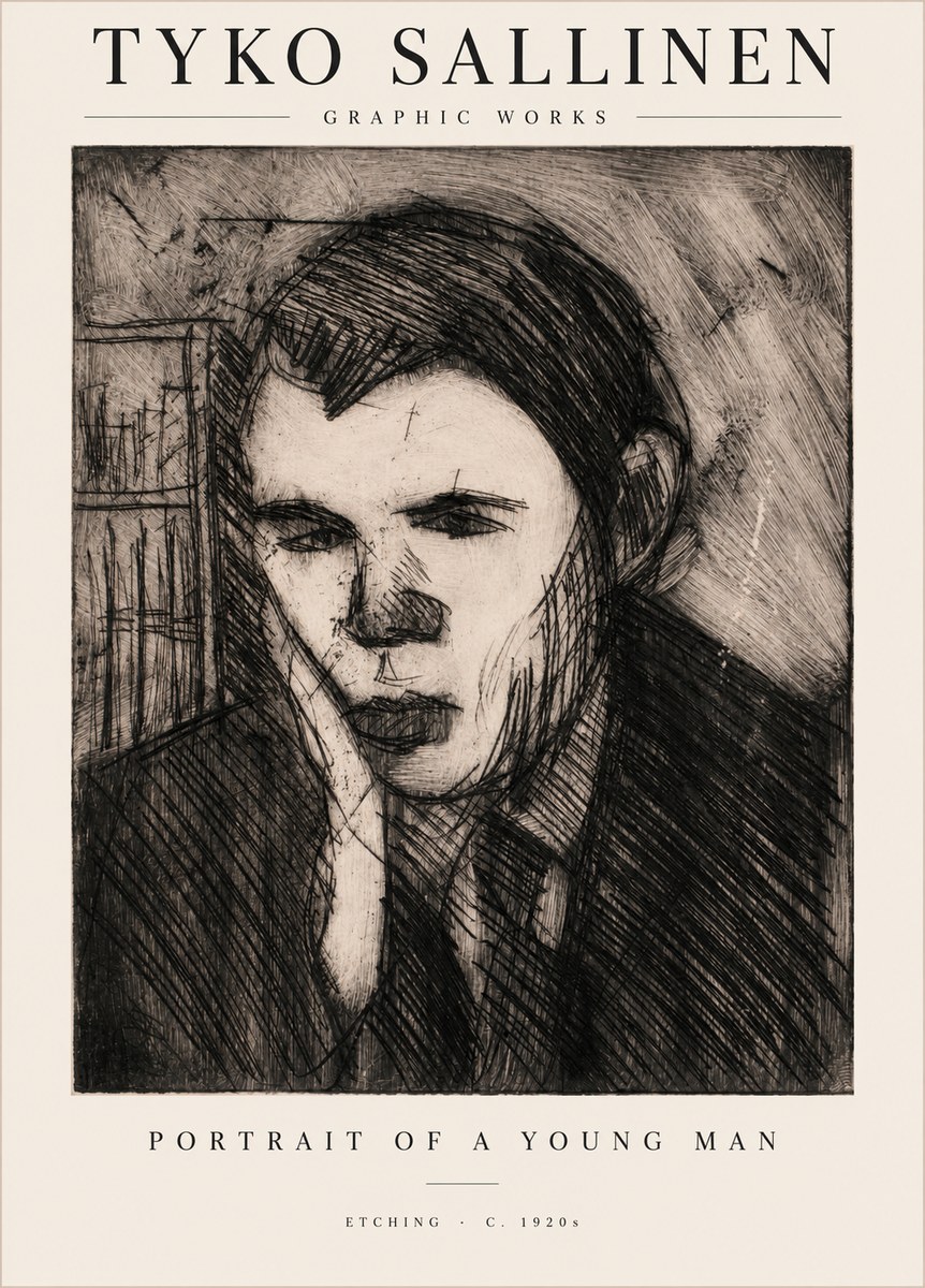 Tyko Sallinen Portrait of a Young Man No1 - Poster