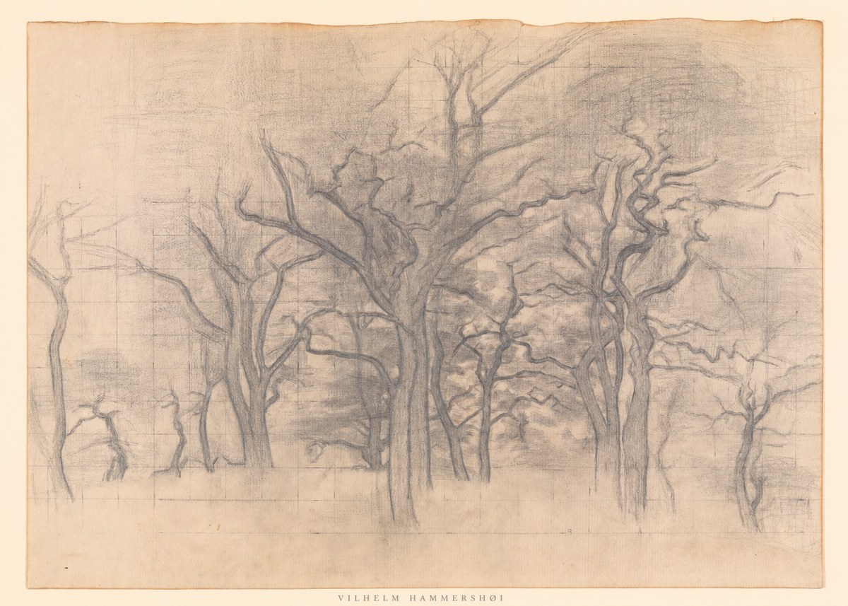 Vilhelm Hammershøi Oak Trees No6 - Poster