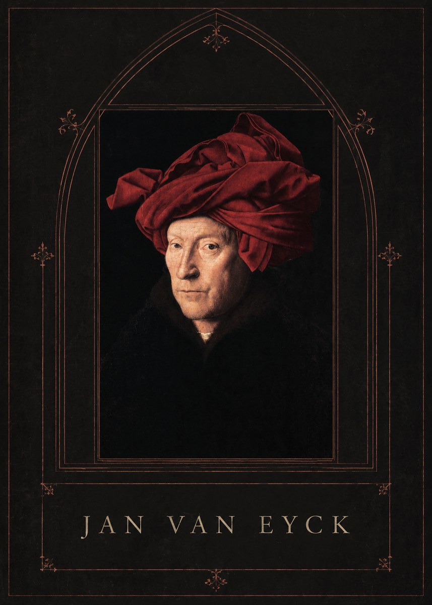 Jan van Eyck Portrait of a Man in a Turban No3 - Poster