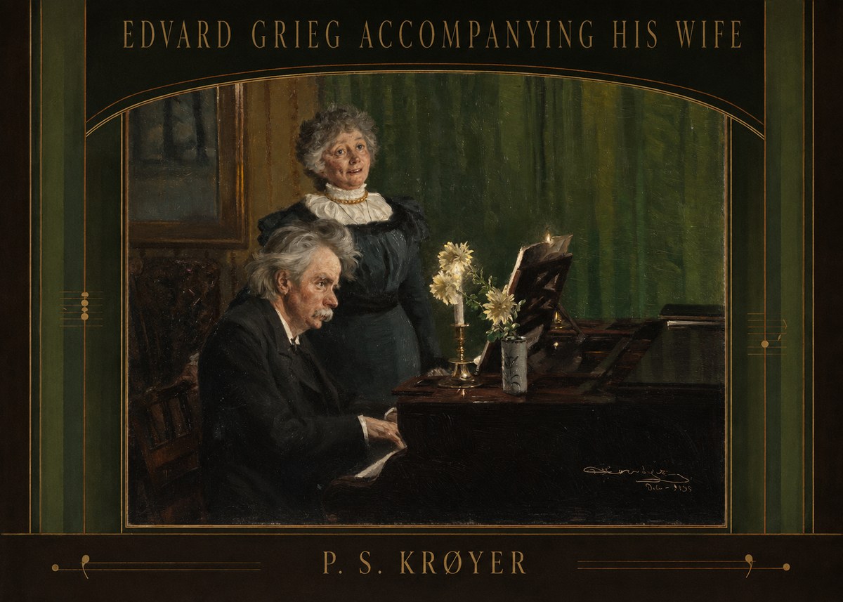 P.S. Krøyer Edvard Grieg Accompanying His Wife No6 - Poster