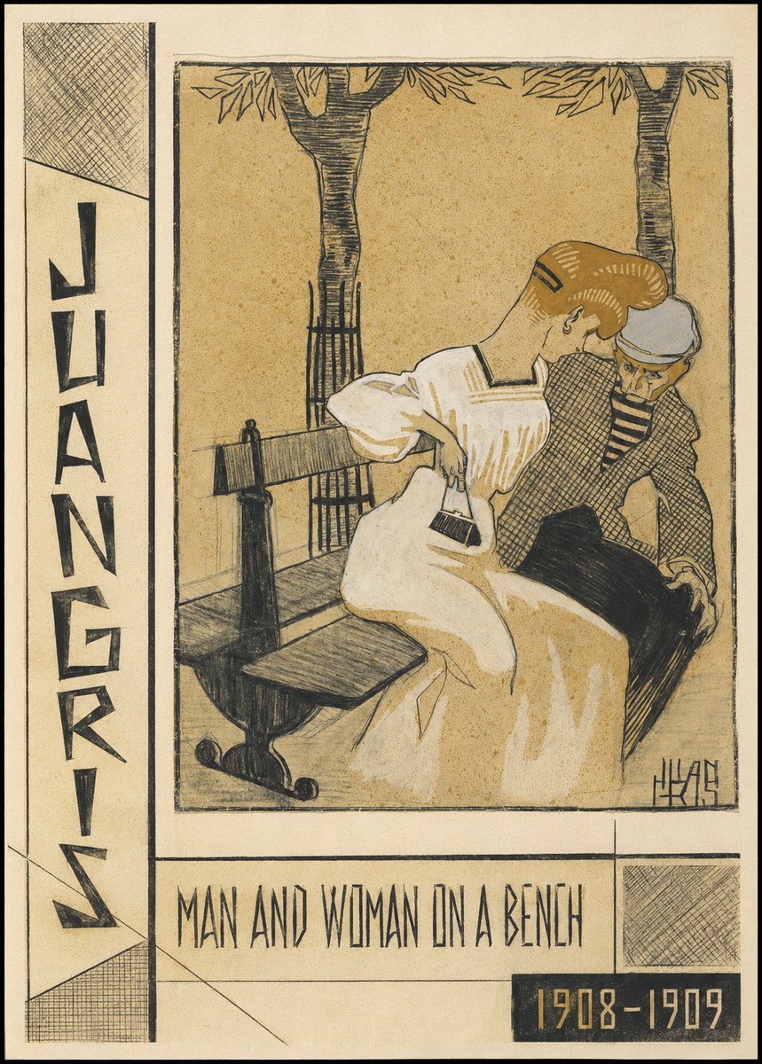 Juan Gris Man and Woman on a Bench No5 - Poster