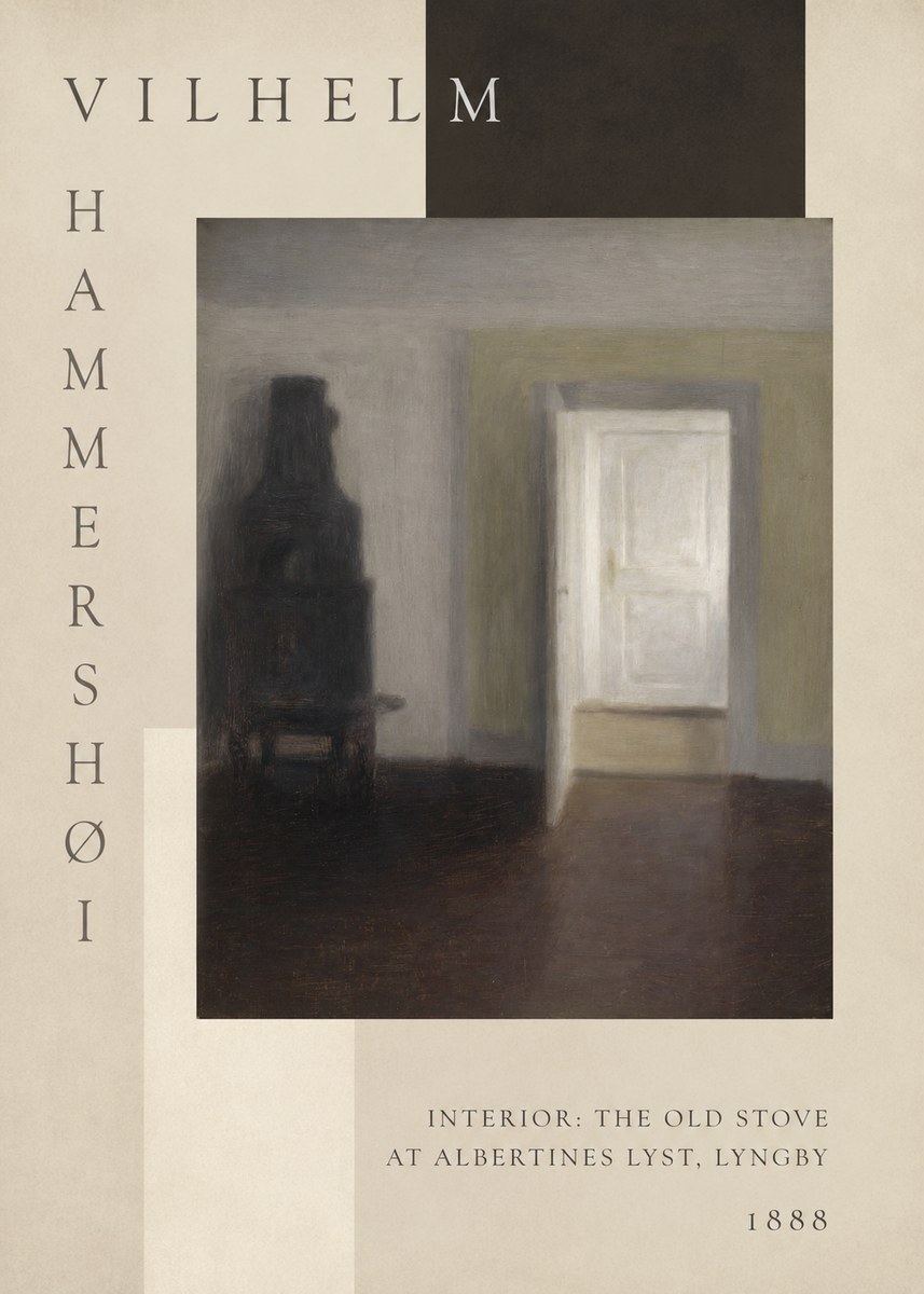 Vilhelm Hammershøi Interior: the Old Stove at Albertines Lyst, Lyngby No6 - Poster