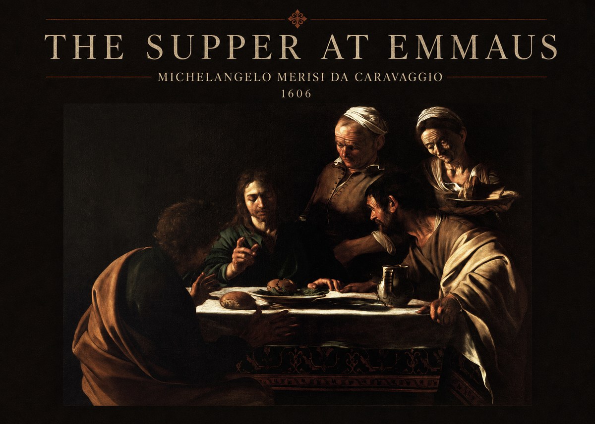 Michelangelo Merisi da Caravaggio The Supper at Emmaus II No3 - Poster