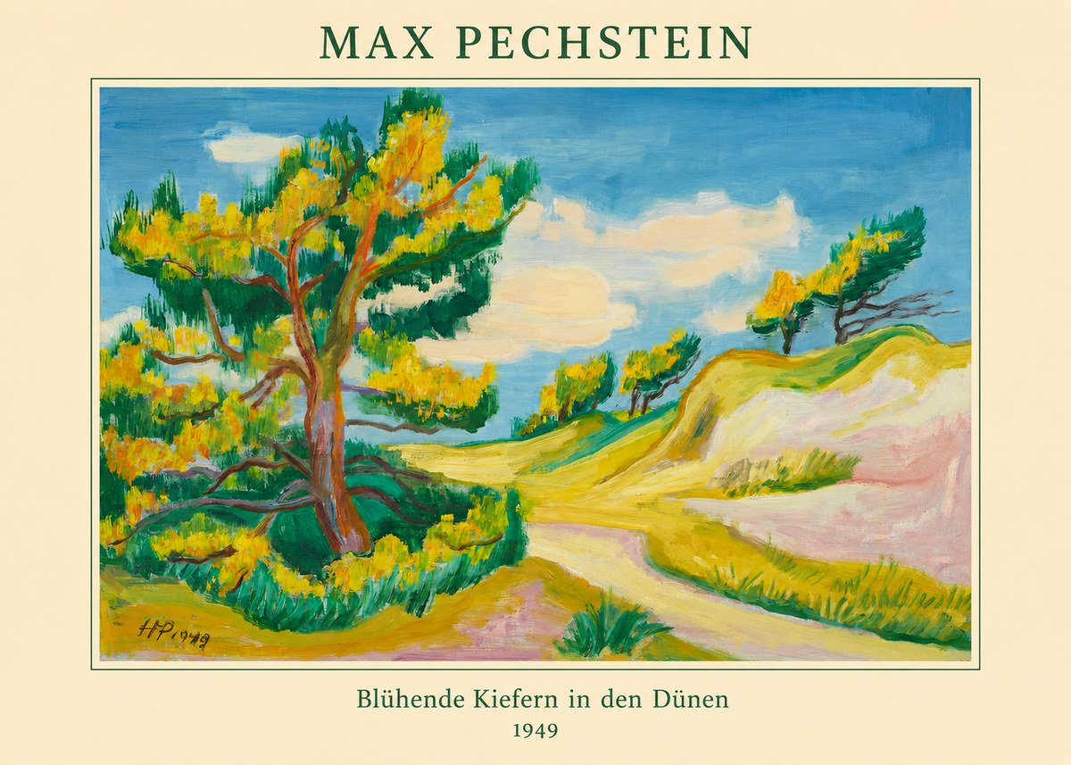 Max Pechstein Blühende Kiefern in Den Dünen No4 - Poster