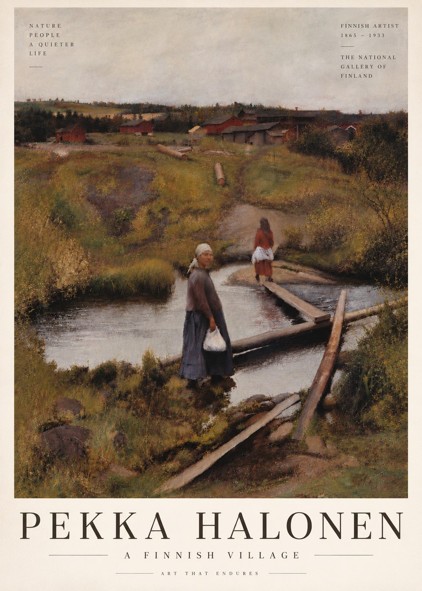 Pekka Halonen A Finnish Village No6 - Poster