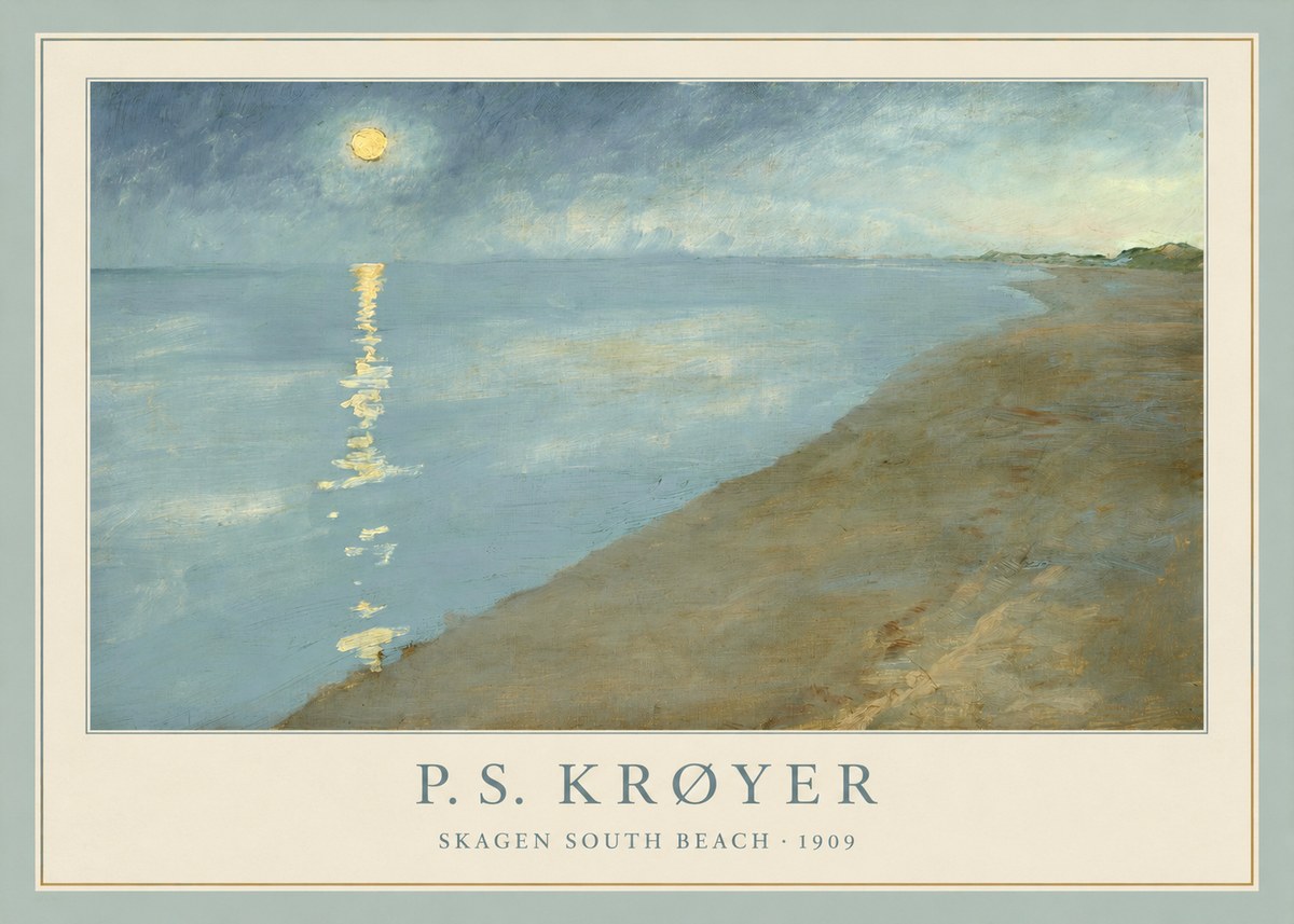 P.S. Krøyer Skagen South Beach · 1909 No1 - Poster