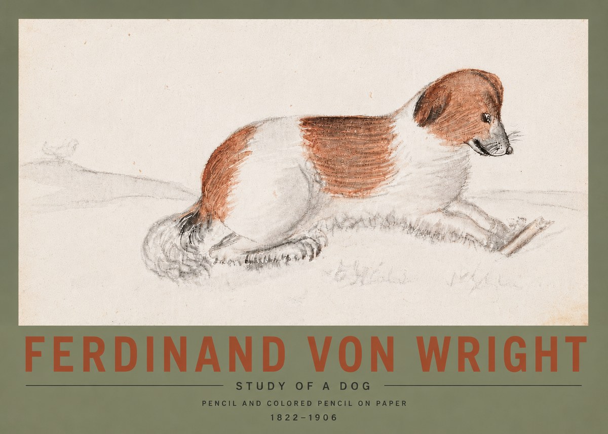 Ferdinand von Wright Study of a Dog No5 - Poster