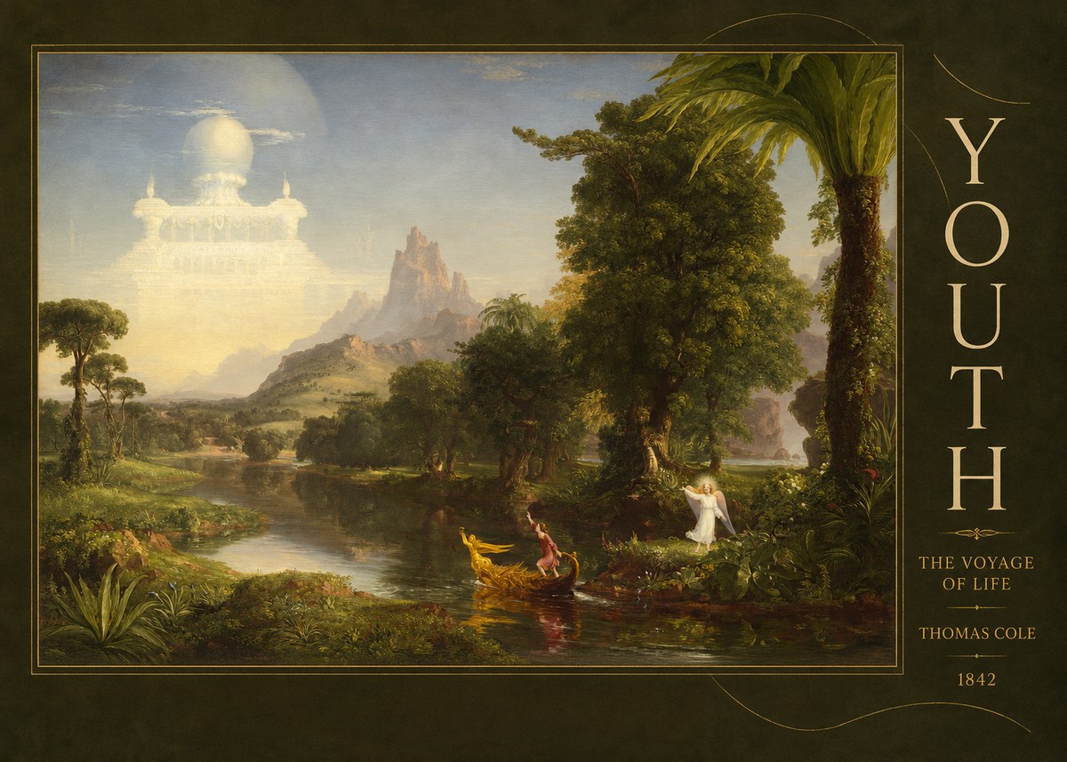 Thomas Cole The Voyage of Life: Youth V No5 - Poster