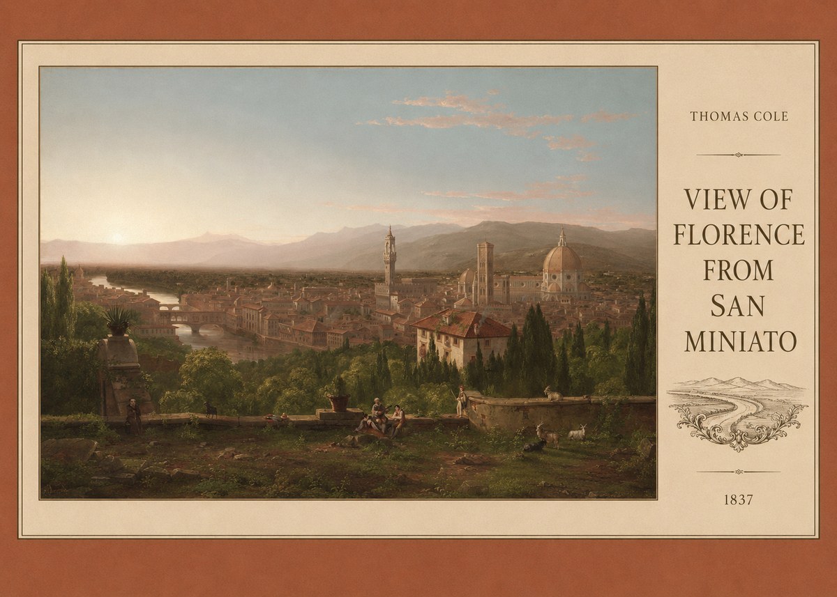 Thomas Cole View of Florence from San Miniato No5 - Poster