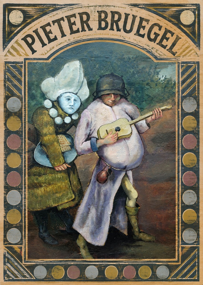 Pieter Bruegel Two Figures with a Lute No4 - Poster