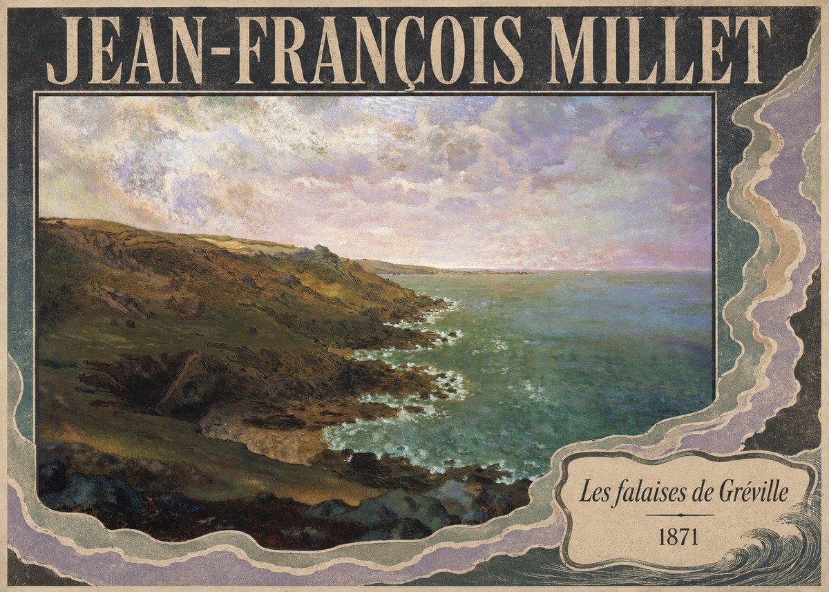 Jean-François Millet Les Falaises De Gréville No6 - Poster