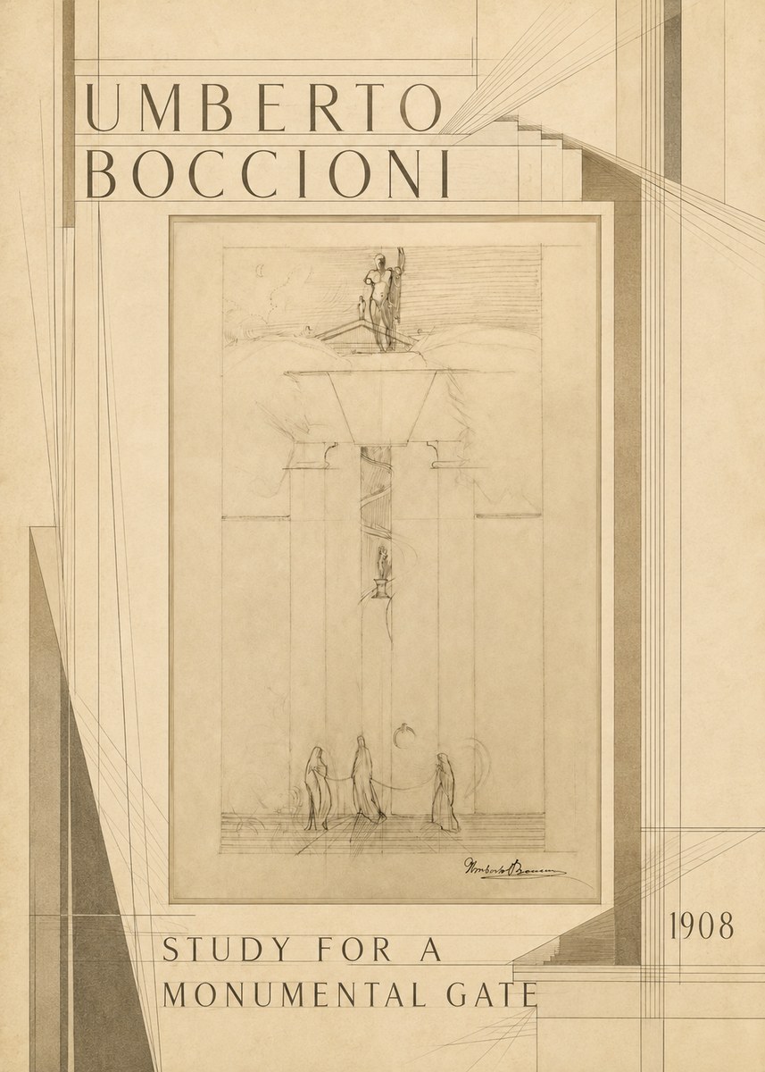 Umberto Boccioni Study for a Monumental Gate No6 - Poster