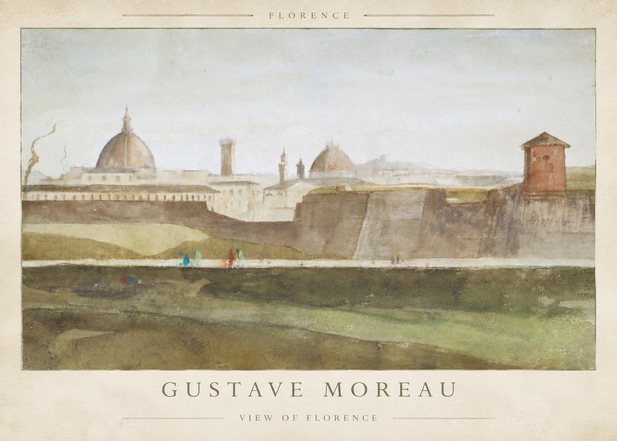 Gustave Moreau View of Florence No4 - Poster
