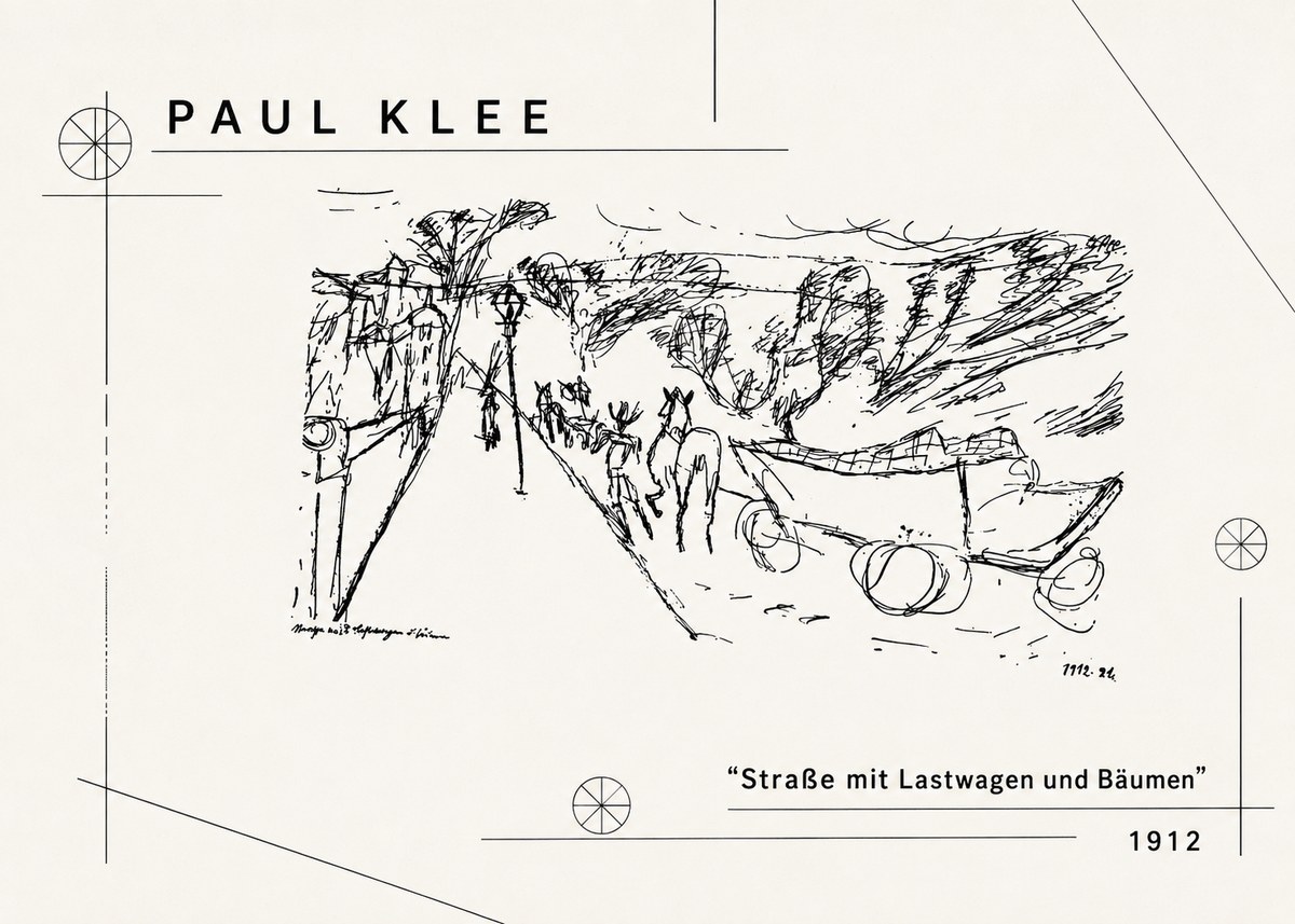 Paul Klee Straße Mit Lastwagen Und Bäumen No2 - Poster