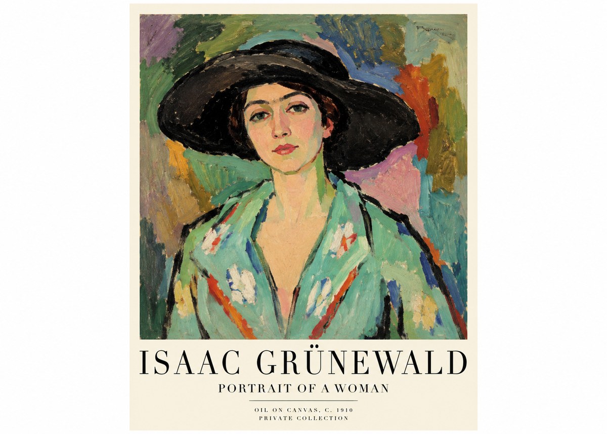 Isaac Grünewald Portrait of a Woman No1 - Poster