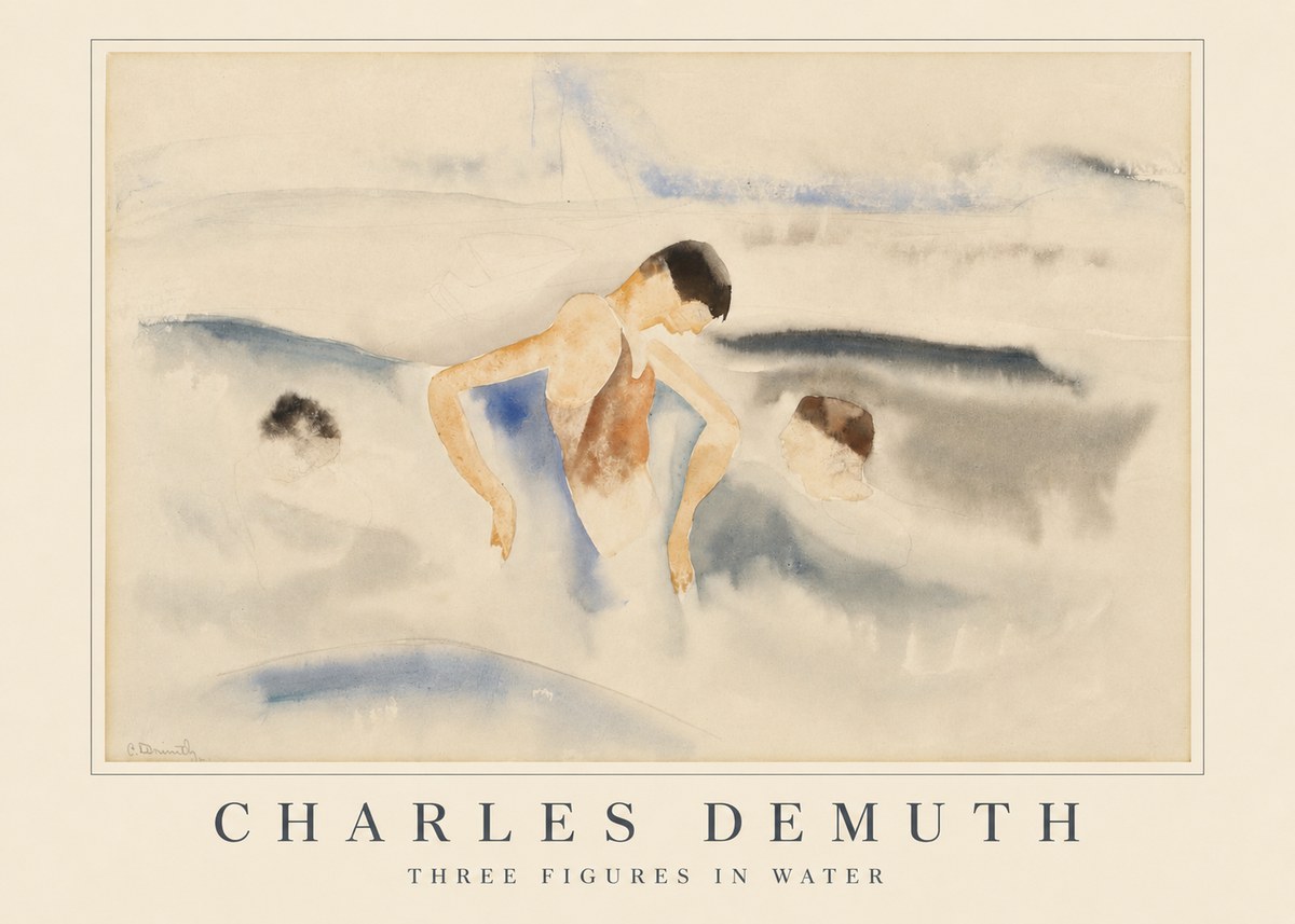 Charles Demuth Three Figures in Water No5 - Poster