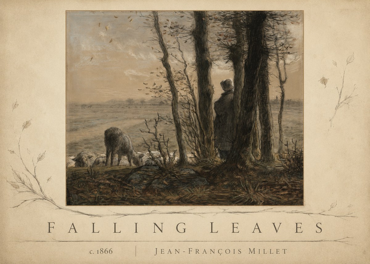 Jean-François Millet Falling Leaves No3 - Poster